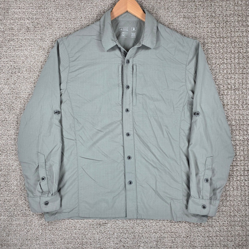 Triple Aught Design Field Shirt TAD Gear Men XL Gray Ripstop Long Sleeve Shirt